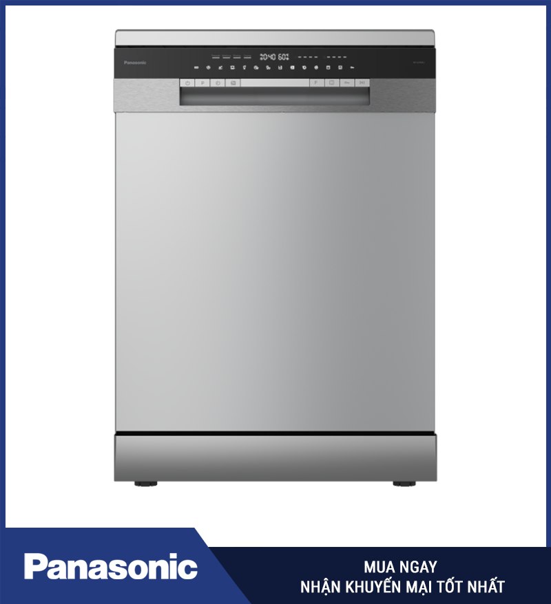 NP-6V4MUEVN - Máy rửa bát Panasonic 15 bộ màu bạc