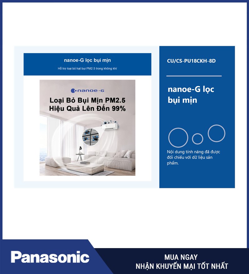 nanoe-G lọc bụi mịn