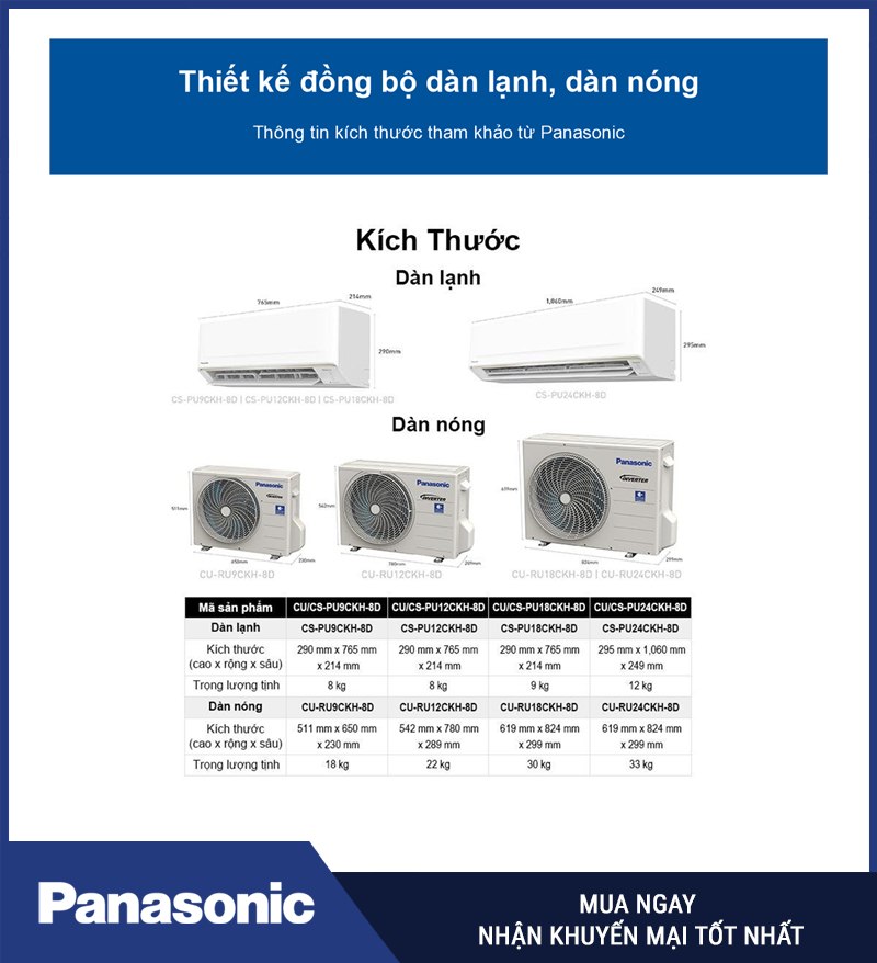 Thiết kế đồng bộ dàn lạnh, dàn nóng