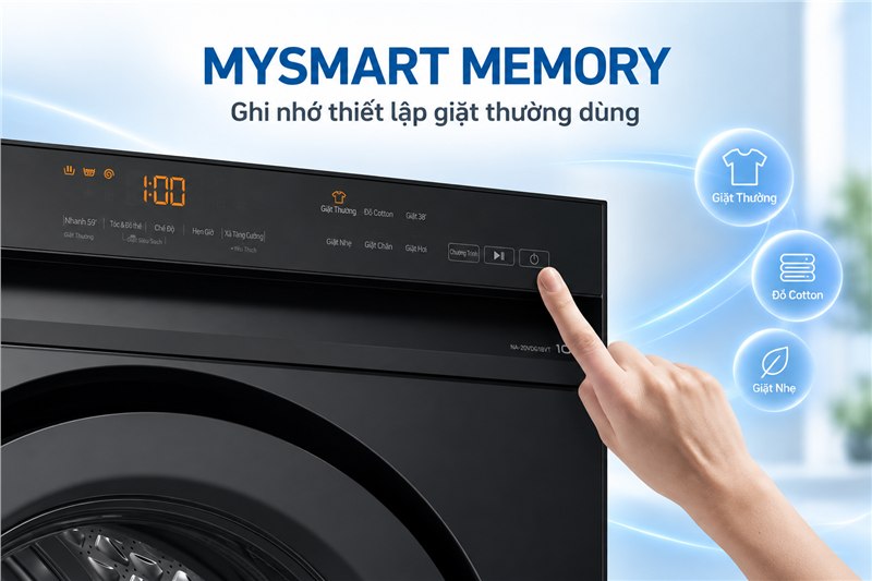 MySmart Memory ghi nhớ thiết lập giặt