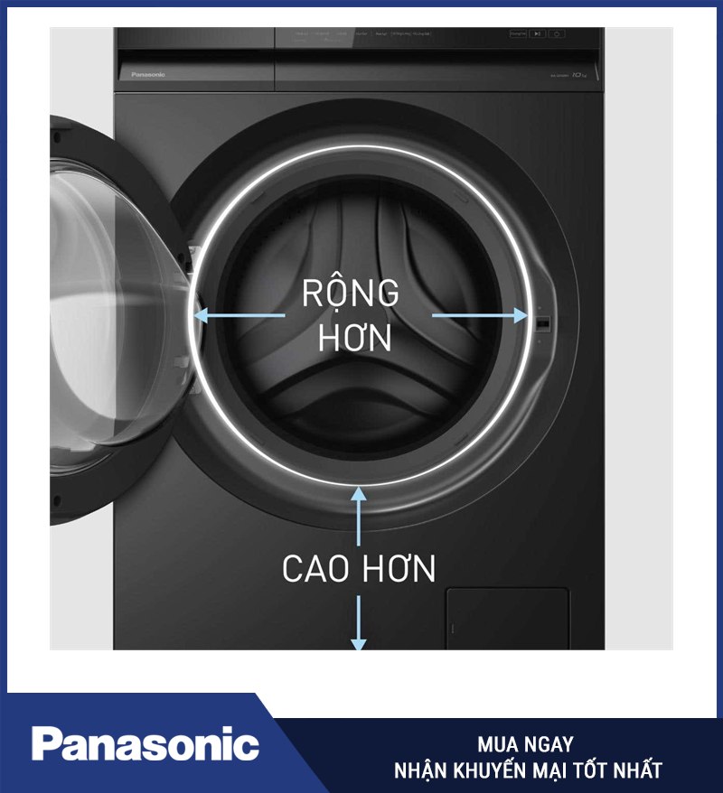 Cửa máy rộng thuận tiện cho vào và lấy đồ