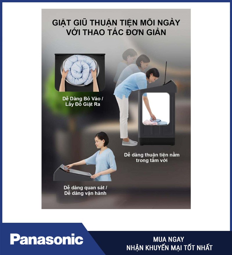 Nắp mở dễ dàng và thao tác thuận tiện