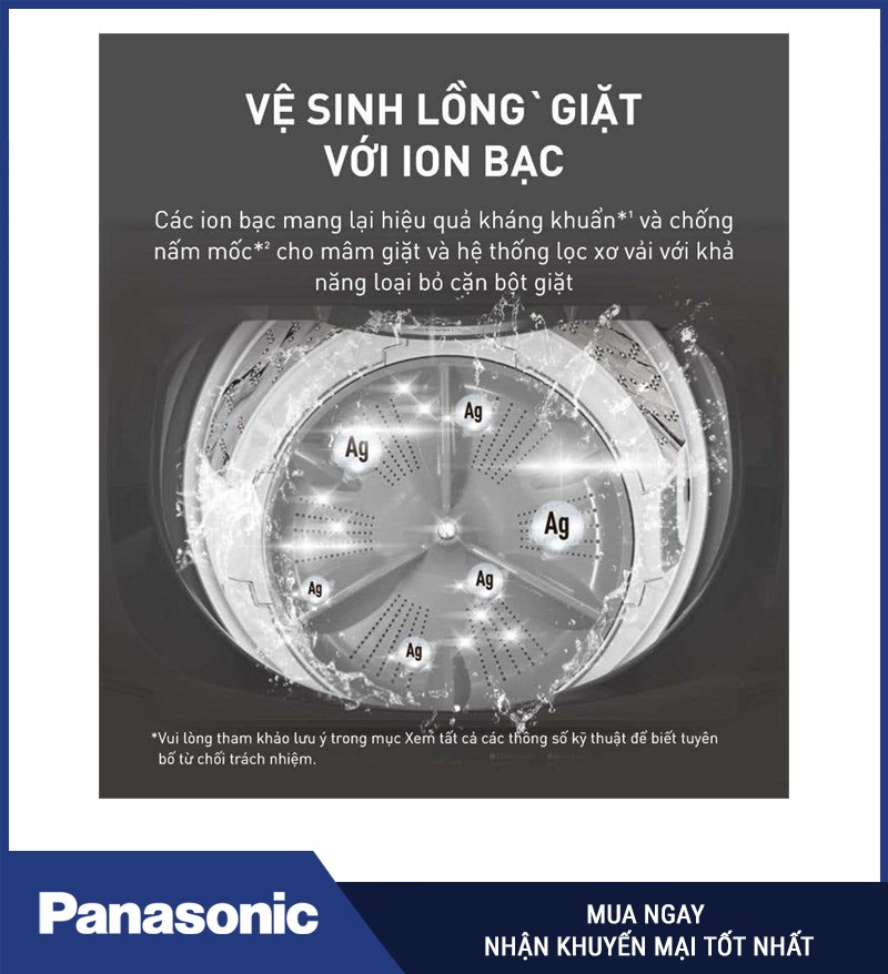 Mâm giặt và bộ lọc xơ vải chứa ion bạc