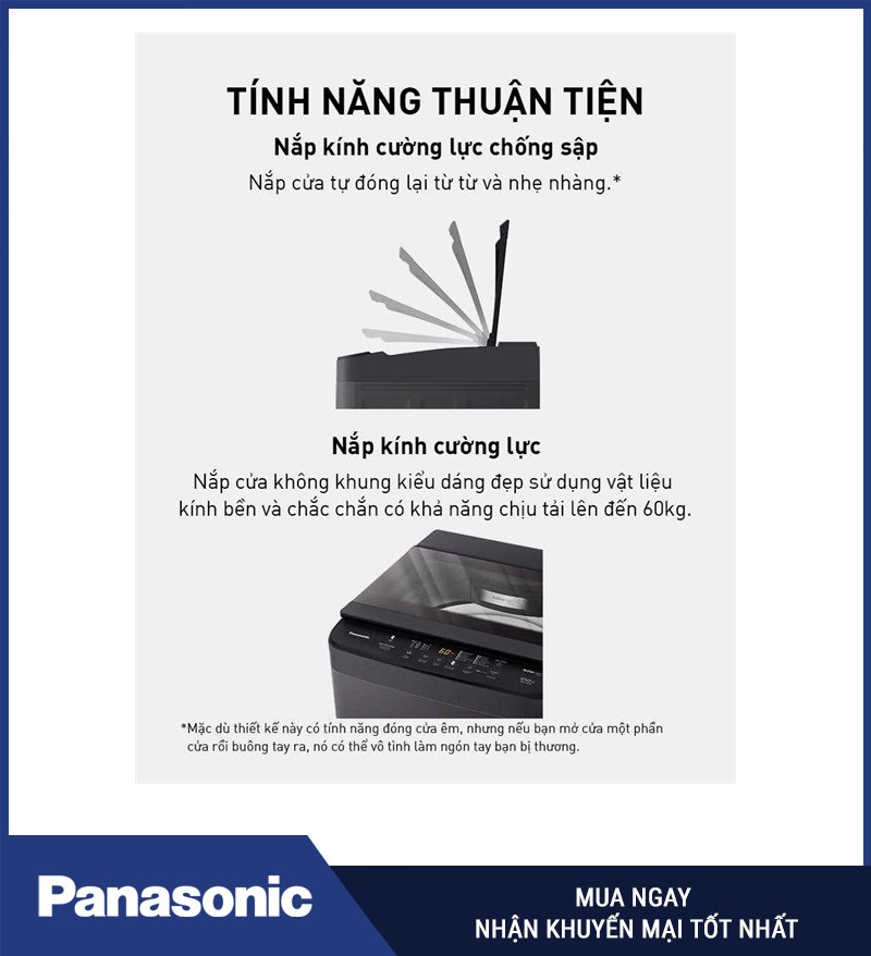 Nắp kính cường lực đóng êm