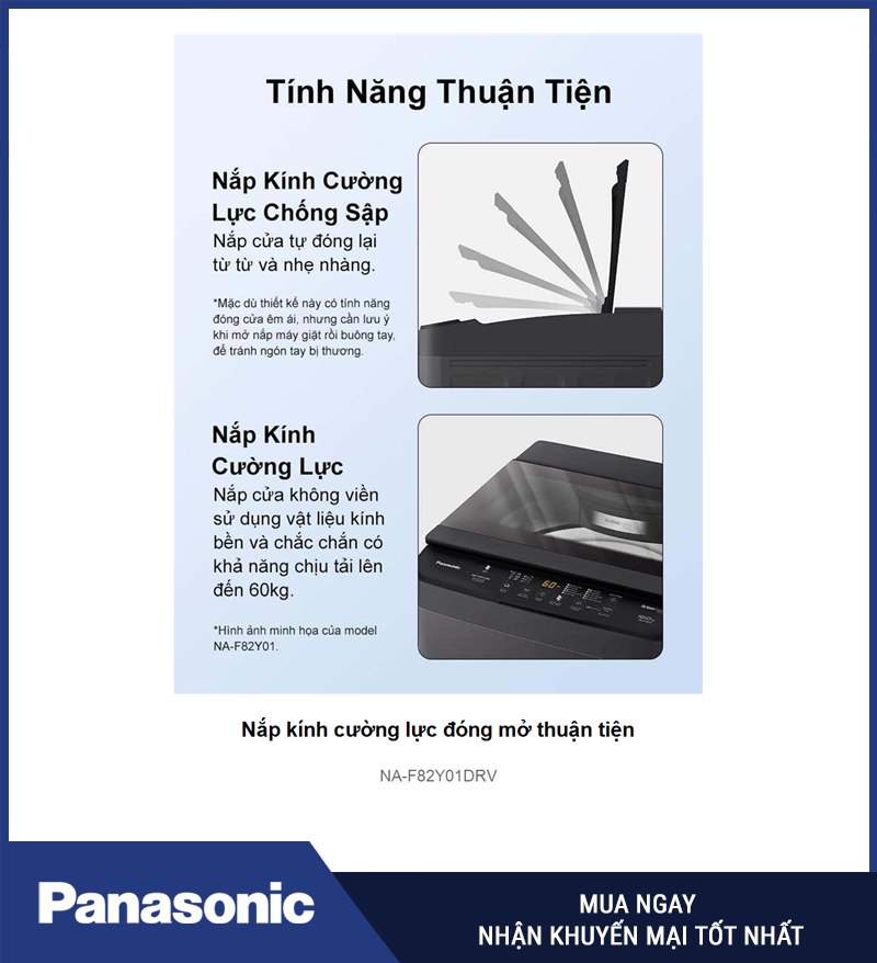 Nắp kính cường lực đóng mở thuận tiện