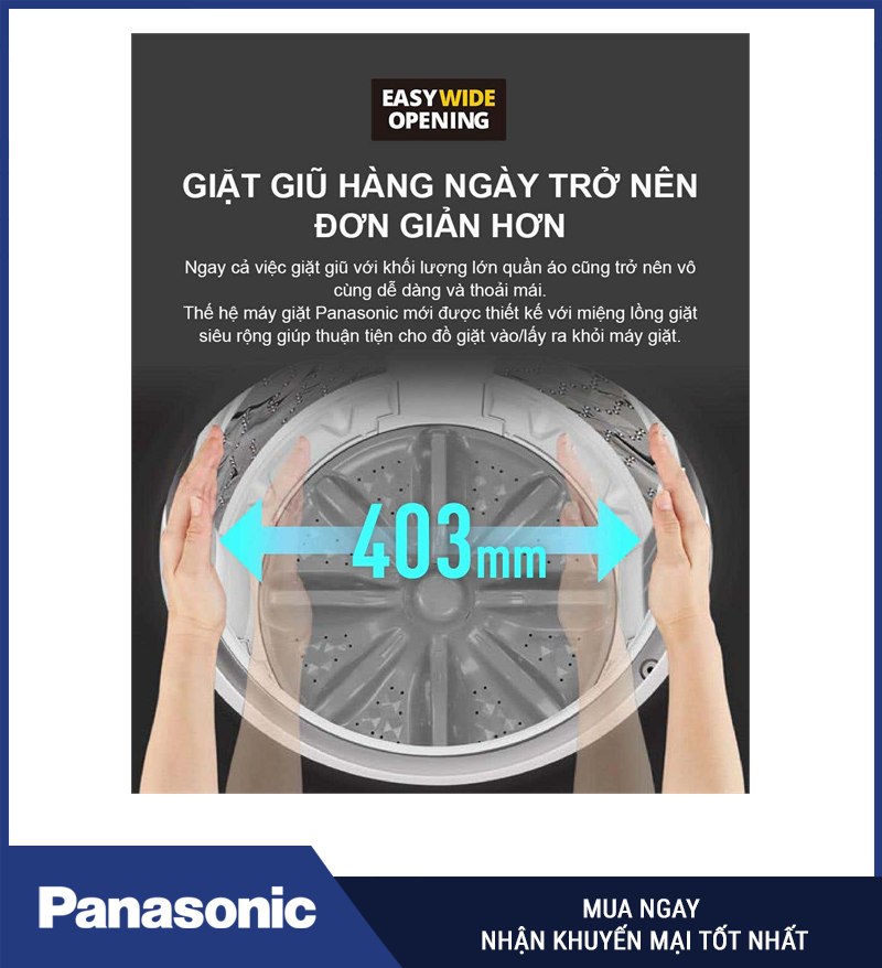 Miệng lồng rộng, lấy đồ thuận tiện