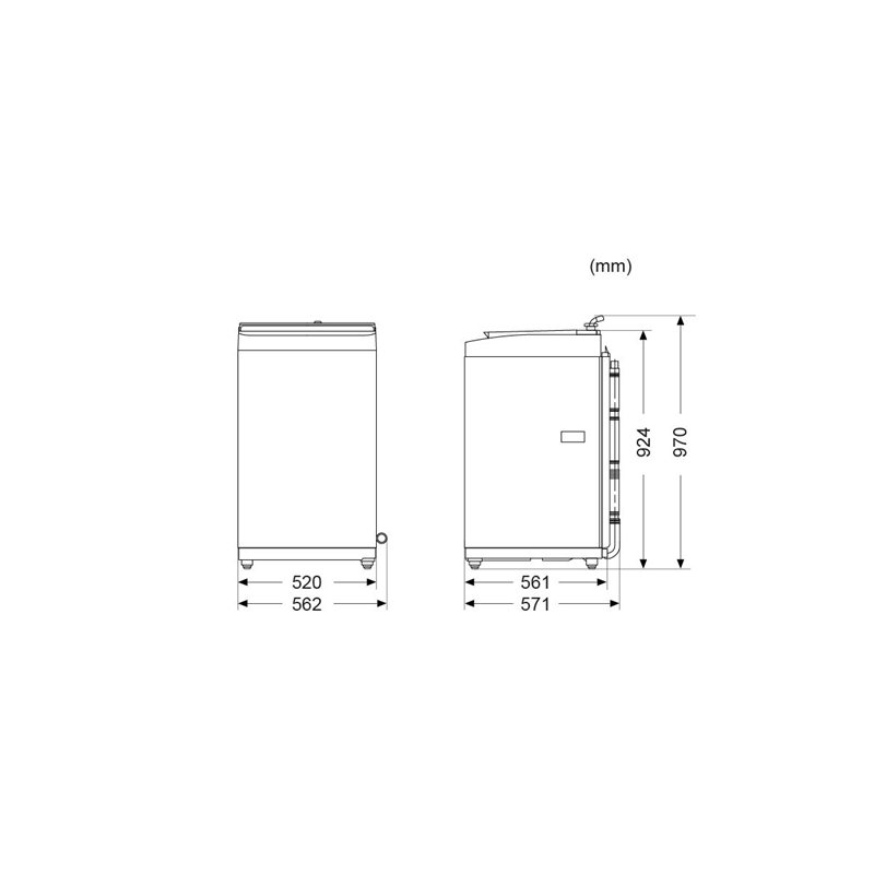 Kích thước máy giặt Panasonic NA-F85S11BRV