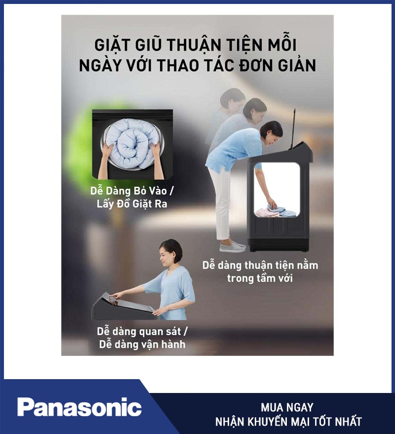 Nắp mở dễ dàng và thao tác thuận tiện
