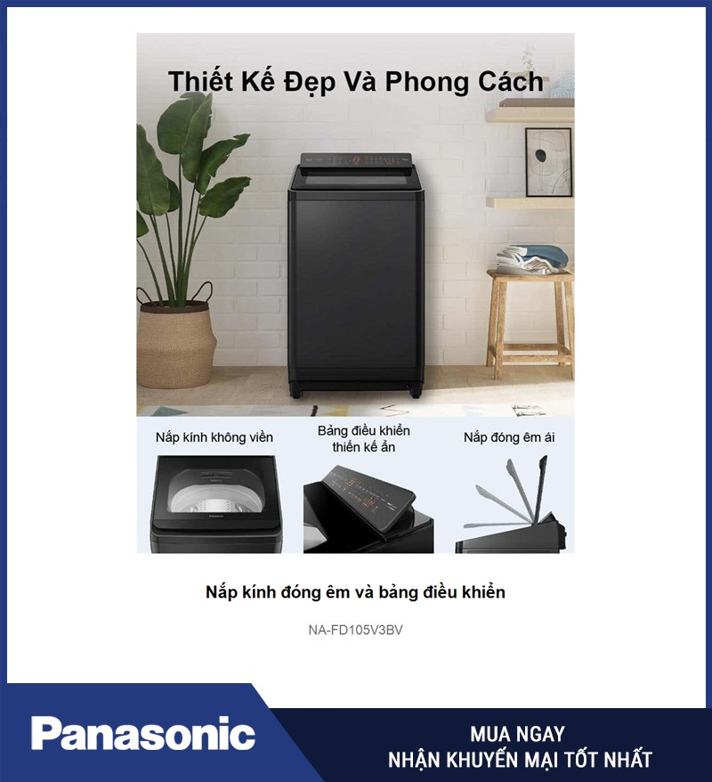 Nắp kính đóng êm và bảng điều khiển