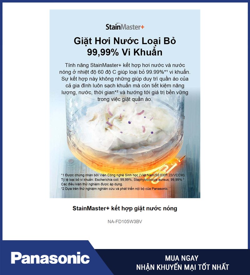 StainMaster+ kết hợp giặt nước nóng