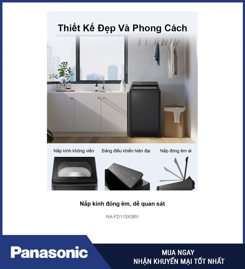 Nắp kính đóng êm, dễ quan sát