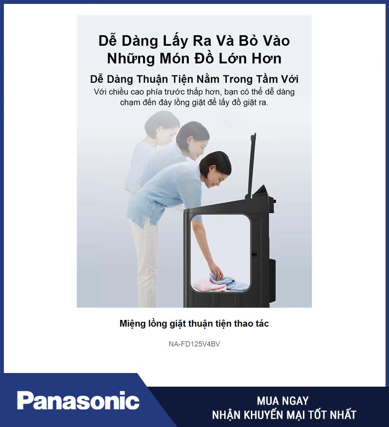 Miệng lồng giặt thuận tiện thao tác