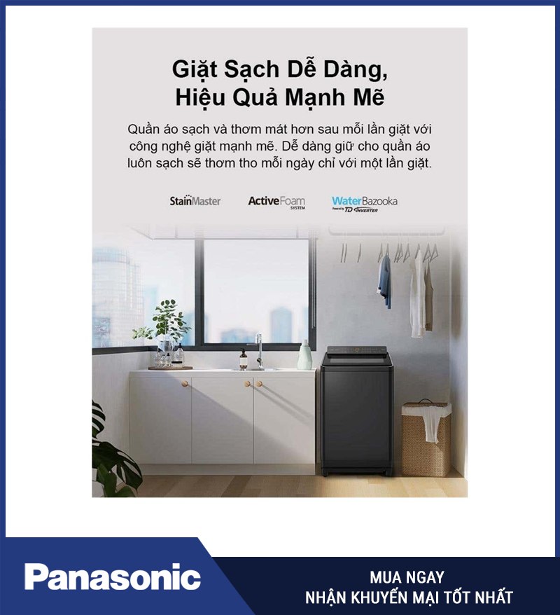 Giặt sạch dễ dàng cho mẻ đồ lớn