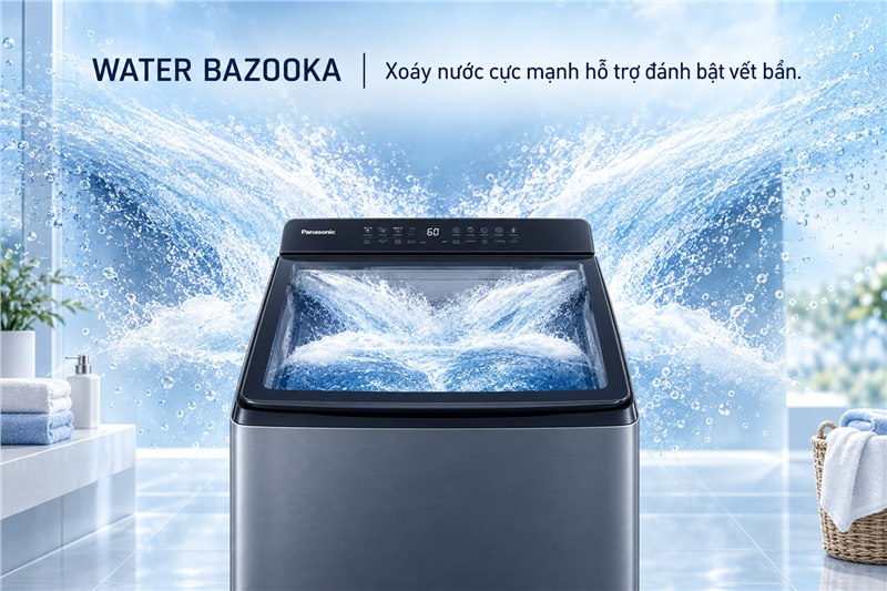 Water Bazooka trên máy giặt Panasonic NA-FJ90X1DV