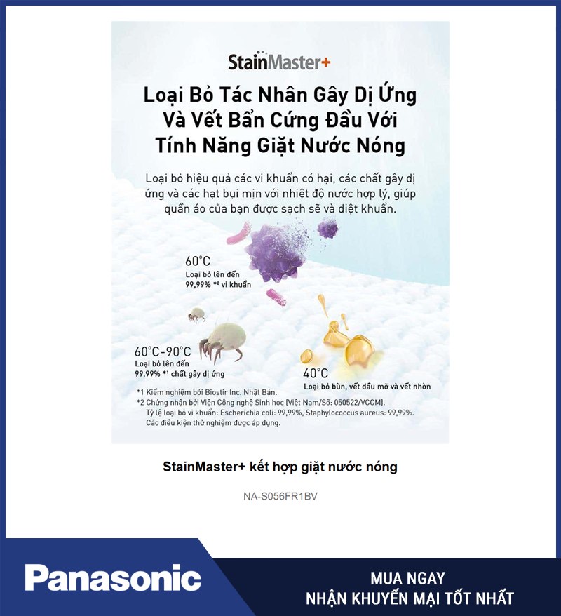 StainMaster+ kết hợp giặt nước nóng