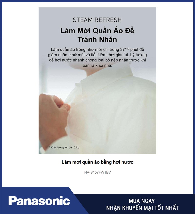 Làm mới quần áo bằng hơi nước