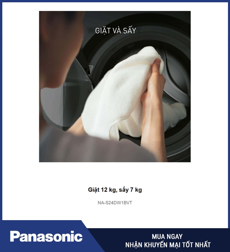 Giặt 12 kg, sấy 7 kg