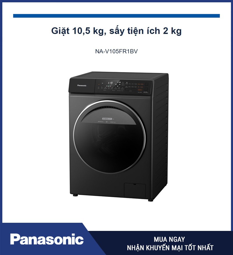 Giặt 10,5 kg, sấy tiện ích 2 kg