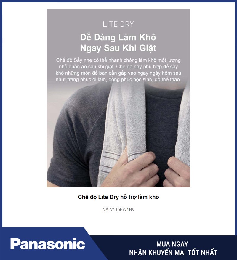 Chế độ Lite Dry hỗ trợ làm khô