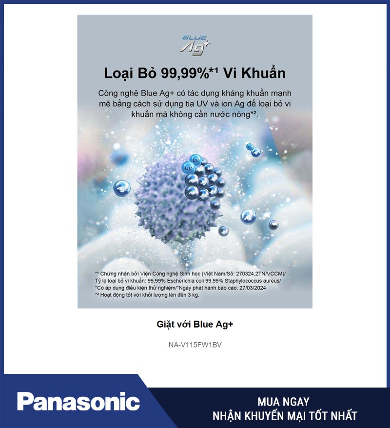 Giặt với Blue Ag+