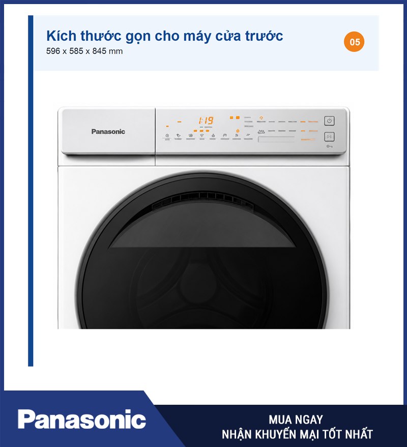 Kích thước gọn cho máy cửa trước