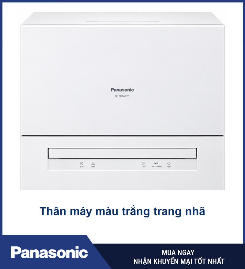 Thân máy màu trắng dễ phối với không gian bếp