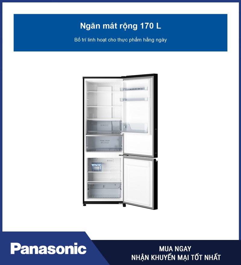 Ngăn mát rộng 170 L