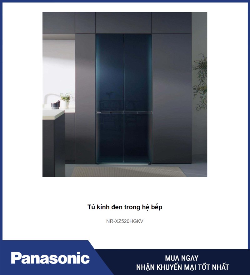 Tủ kính đen trong hệ bếp