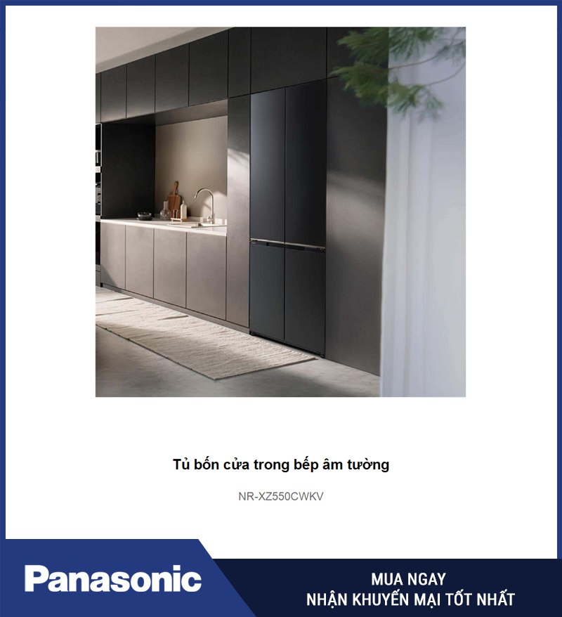 Tủ bốn cửa trong bếp âm tường